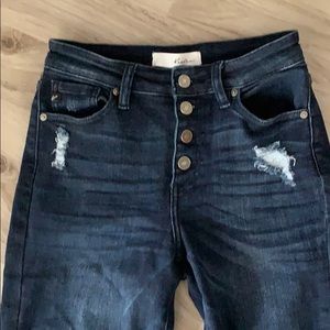 Kancan dark wash skinny jeans button fly sz 5